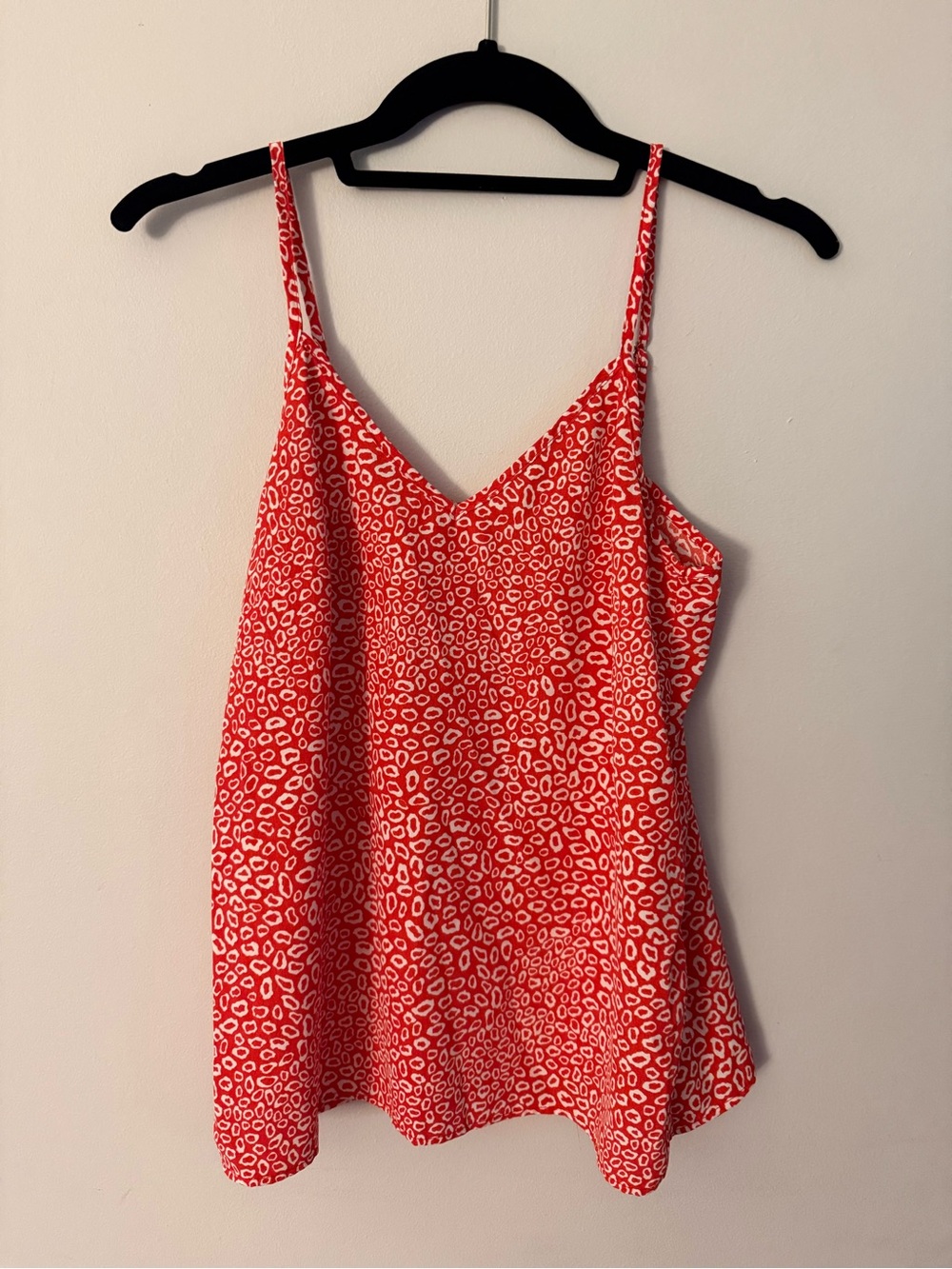 Top Shop Red Printed Spaghetti Strap Tank Top - Women